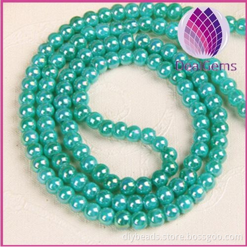 6mm AB blue Round Glass Beads for Jewelry Diy